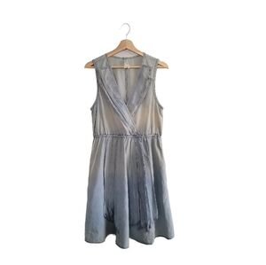MAEVE Anthropologie Chambrey Sleeveless Wrap-style Dress Size M